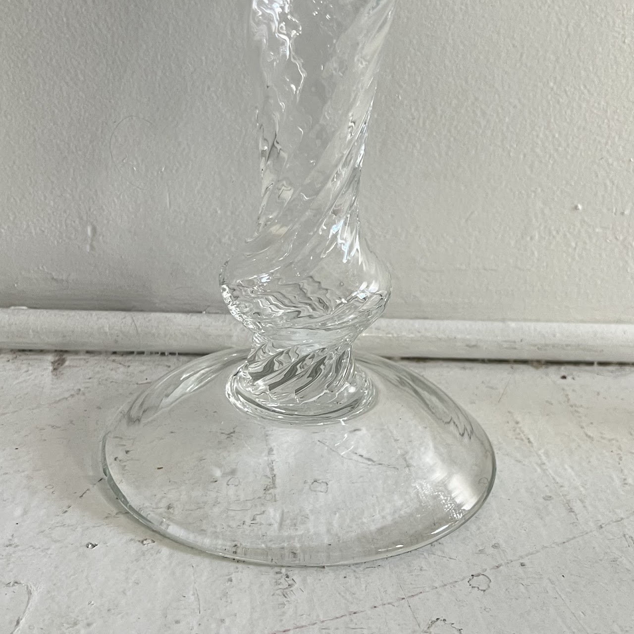 Large Blown Glass Candleholder Duo