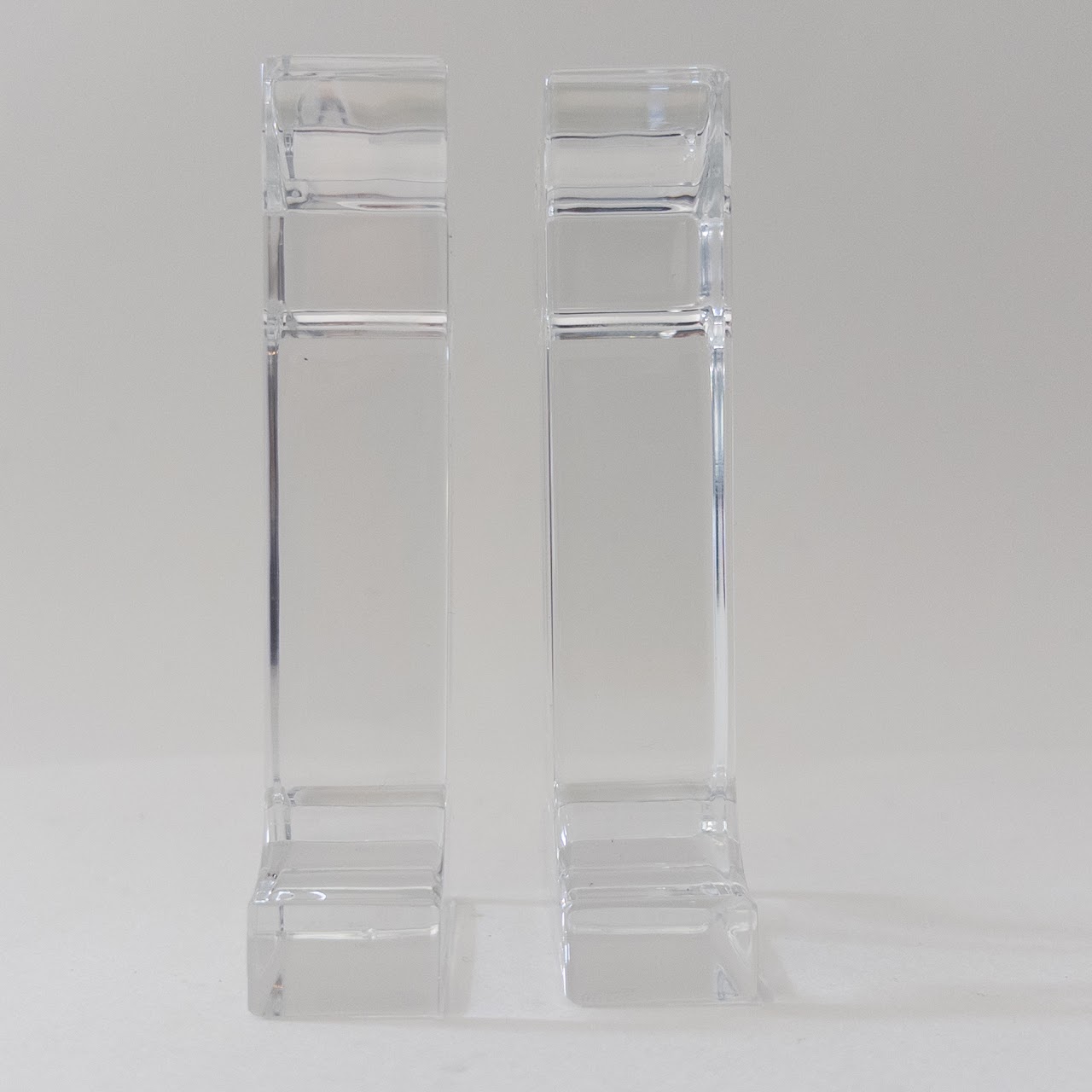 Baccarat Crystal '1' Paperweight Pair