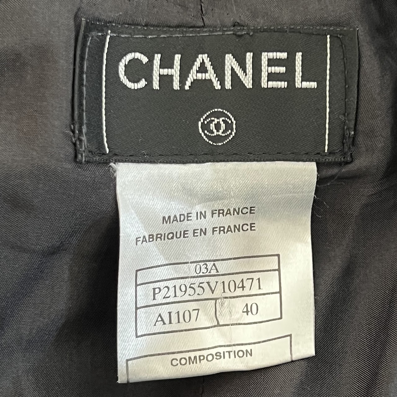 Chanel Charcoal Gray Wool and Cashmere Wide-Leg Slacks