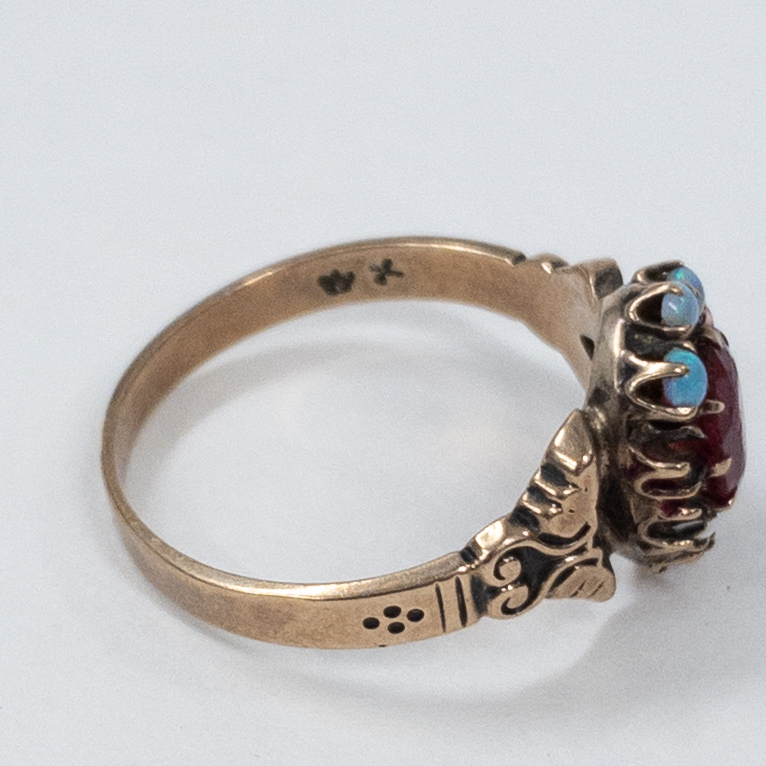 10K Gold Ring with Tiny Opals