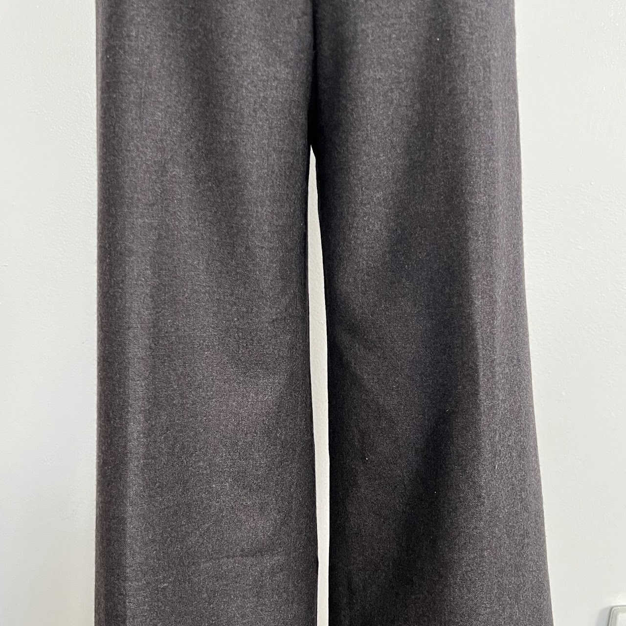 Chanel Charcoal Gray Wool and Cashmere Wide-Leg Slacks