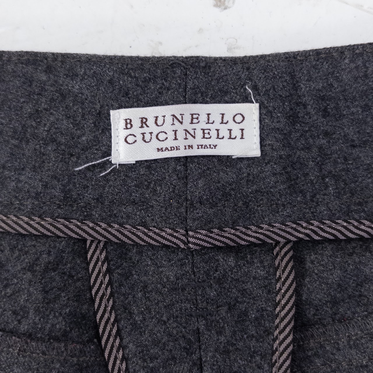 Brunello Cucinelli Charcoal Gray Virgin Wool Slacks