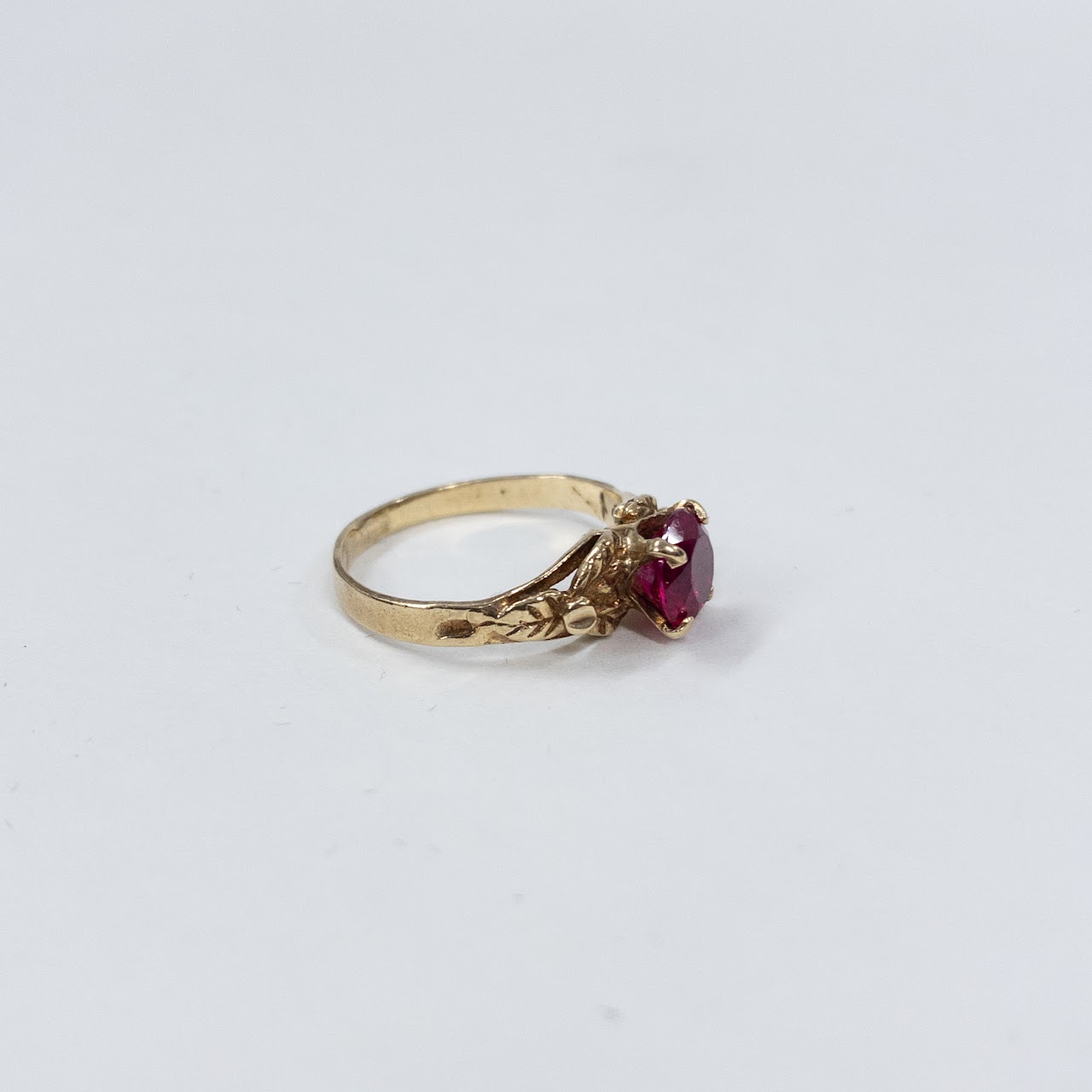 14K Gold Child's Ring with Corundum Gemstone