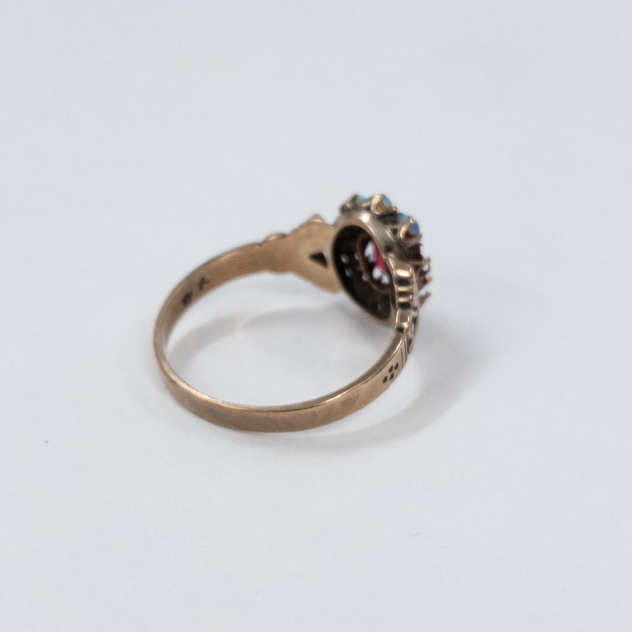 10K Gold Ring with Tiny Opals