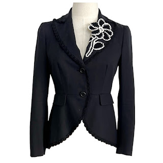 Moschino Cheap and Chic Crocheted Floral Lapel Jacket