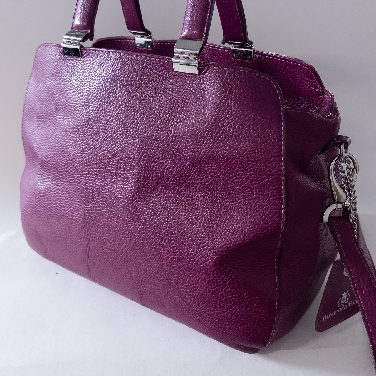 Domenico Vacca Purple Leather Shoulder Bag