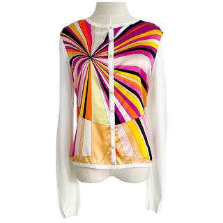 Emilio Pucci Silk Panel Button Front Blouse