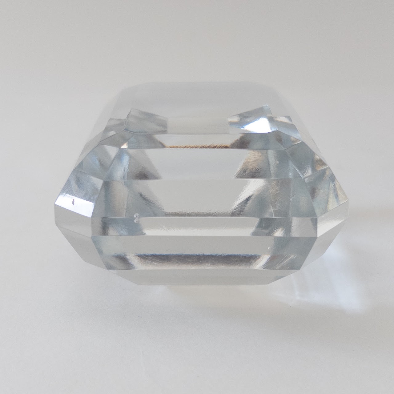 Tiffany & Co. Square Gemstone Cut Crystal Paperweight