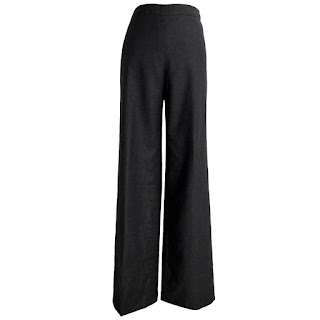 Chanel Charcoal Gray Wool and Cashmere Wide-Leg Slacks