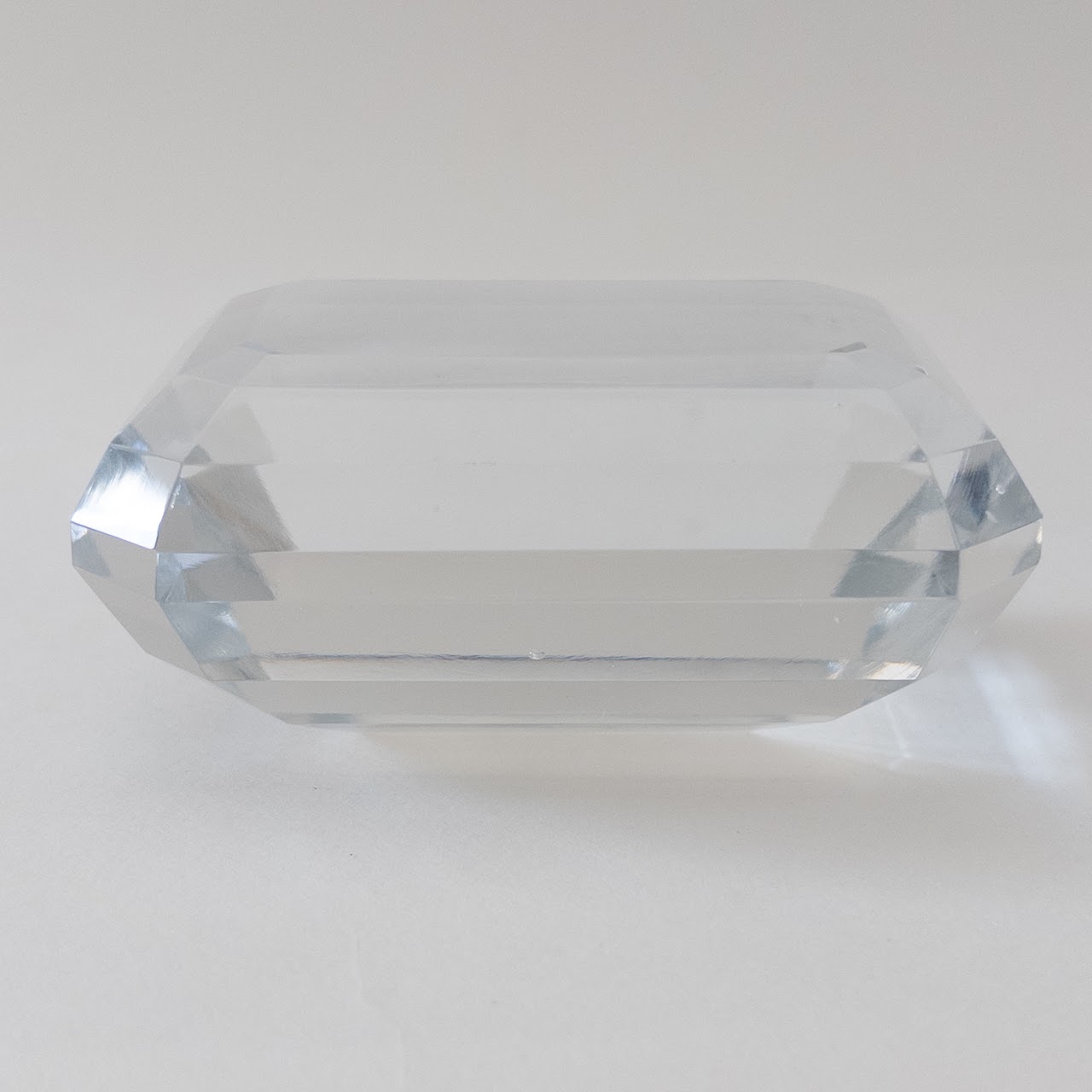 Tiffany & Co. Square Gemstone Cut Crystal Paperweight