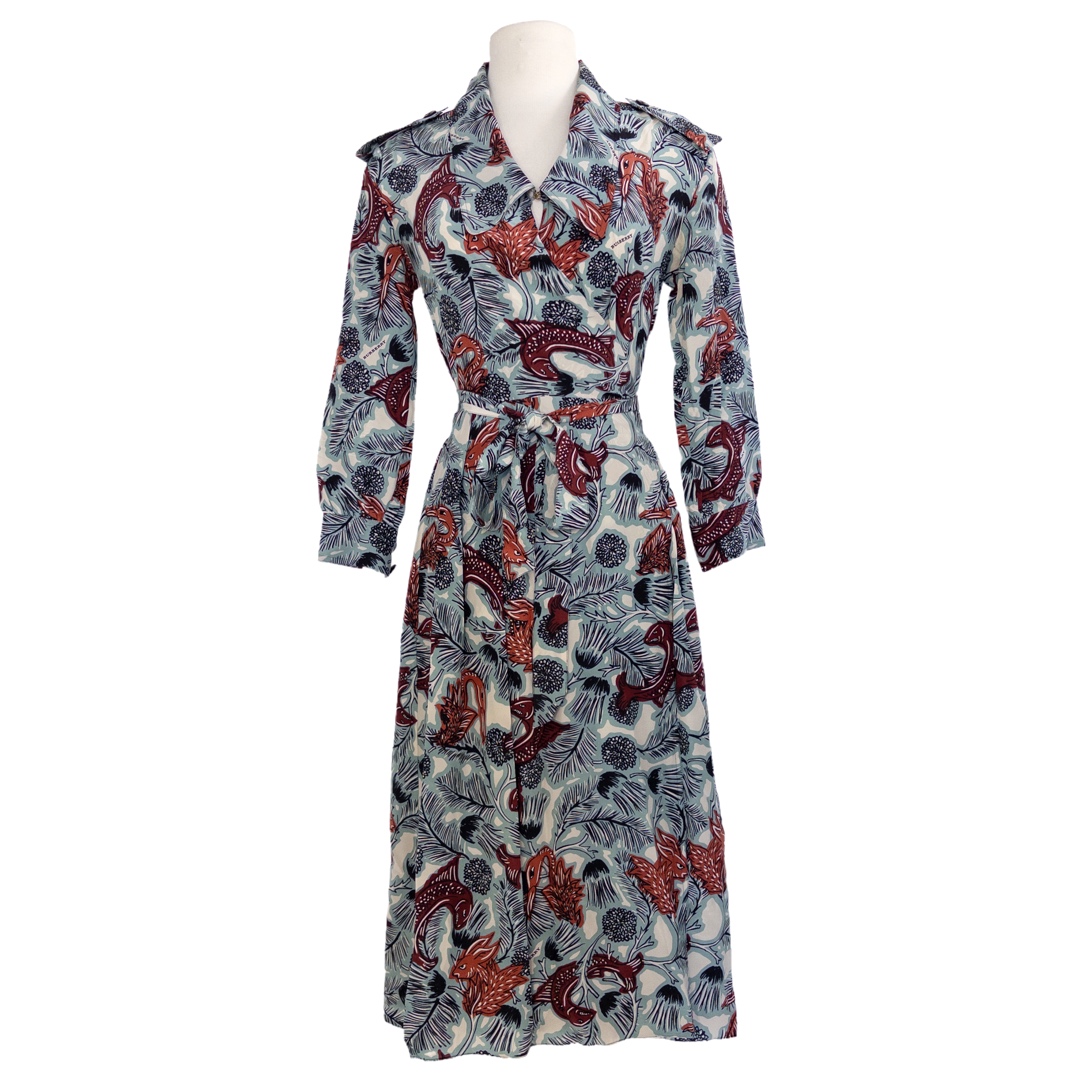 Burberry Layla Mythical Creatures Silk Wrap Dress