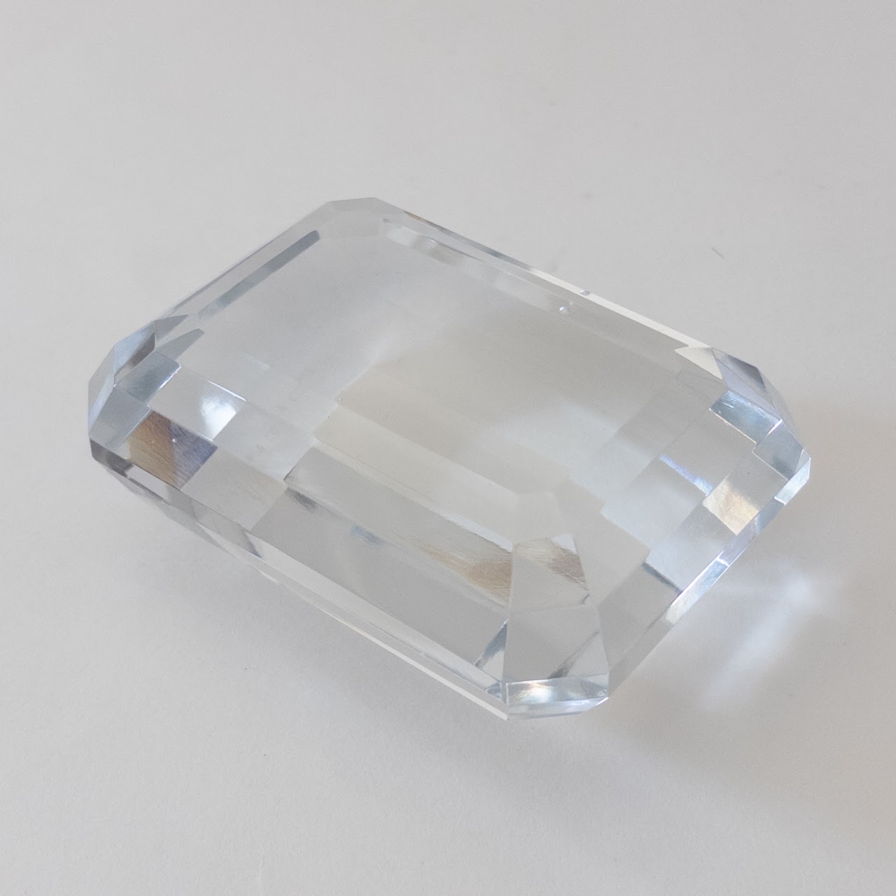 Tiffany & Co. Square Gemstone Cut Crystal Paperweight