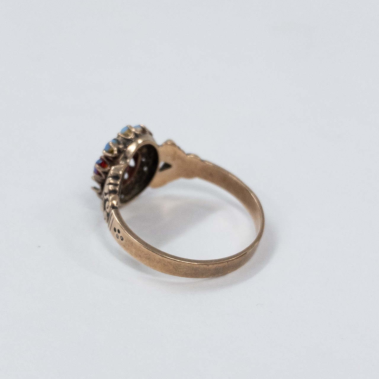 10K Gold Ring with Tiny Opals