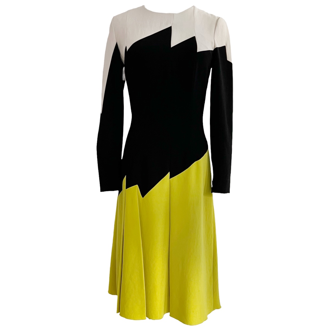 Bottega Veneta Zig-Zag Color-Block Dress