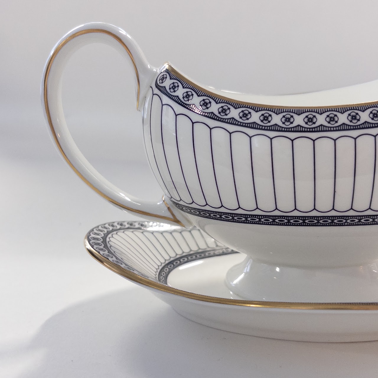 Wedgwood Colonnade Black Bone China Dishware Service for Eleven