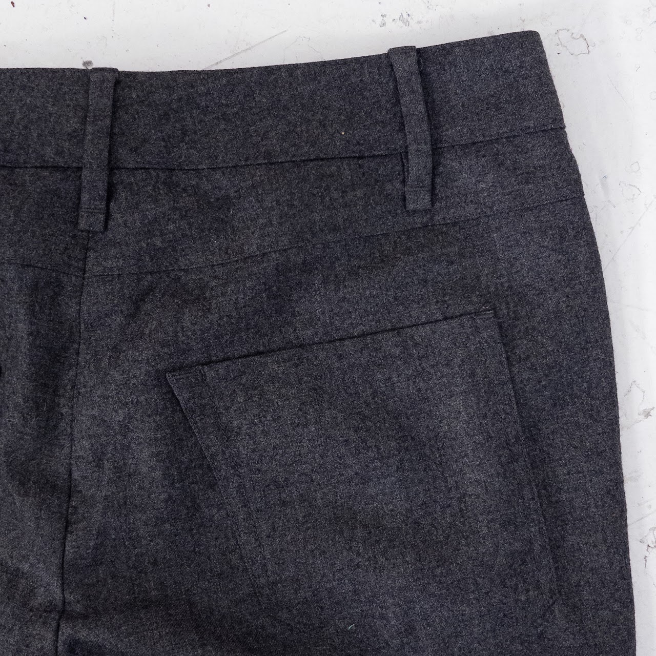 Brunello Cucinelli Charcoal Gray Virgin Wool Slacks