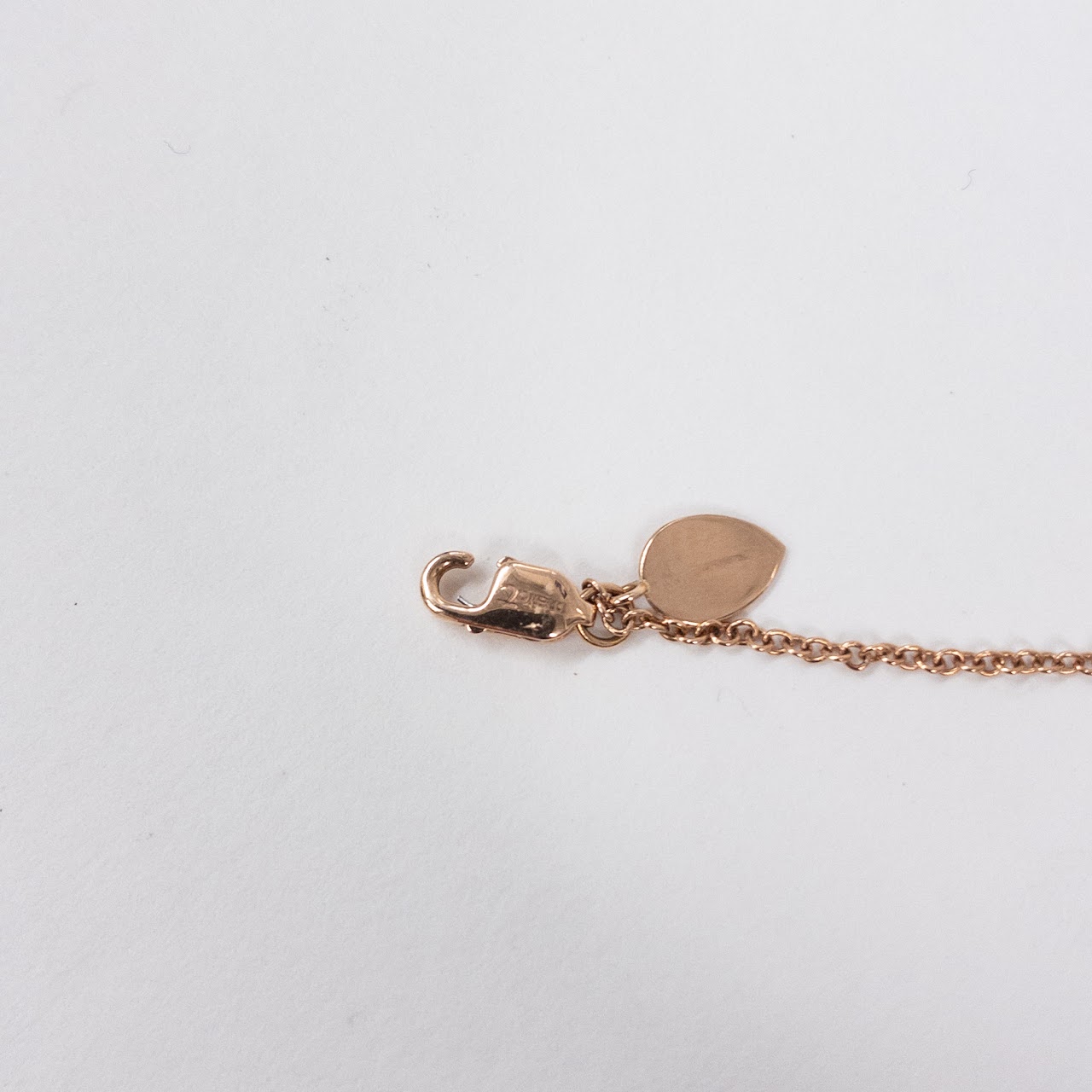 14K Rose Gold Meira T Necklace with Faceted Oval Pendant Needs Repair