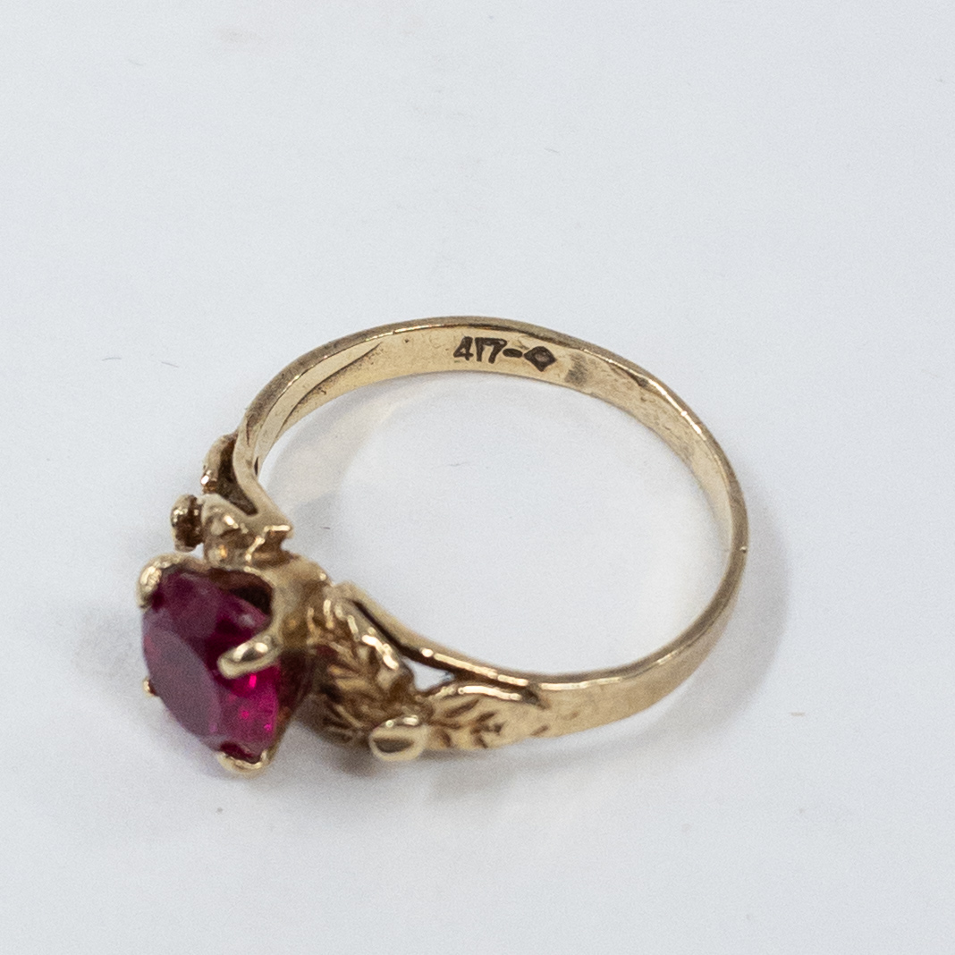 14K Gold Child's Ring with Corundum Gemstone