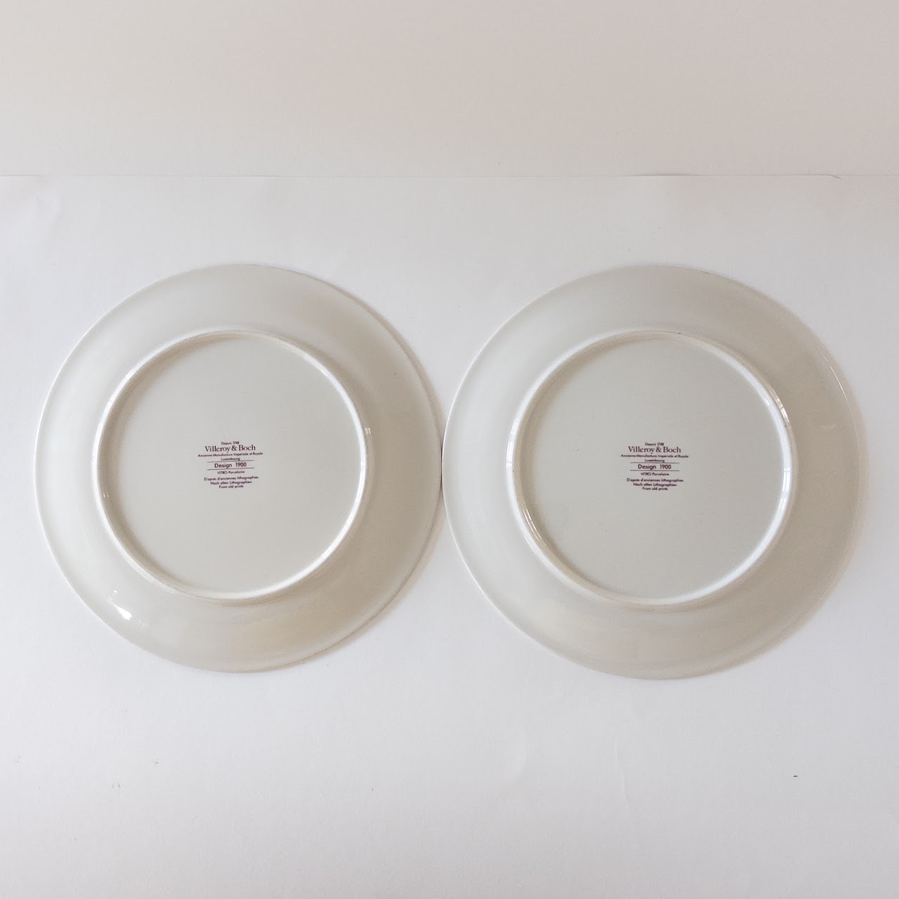 Villeroy & Boch Design 1900 Art Deco Patterned Salad Plate Set of Eight