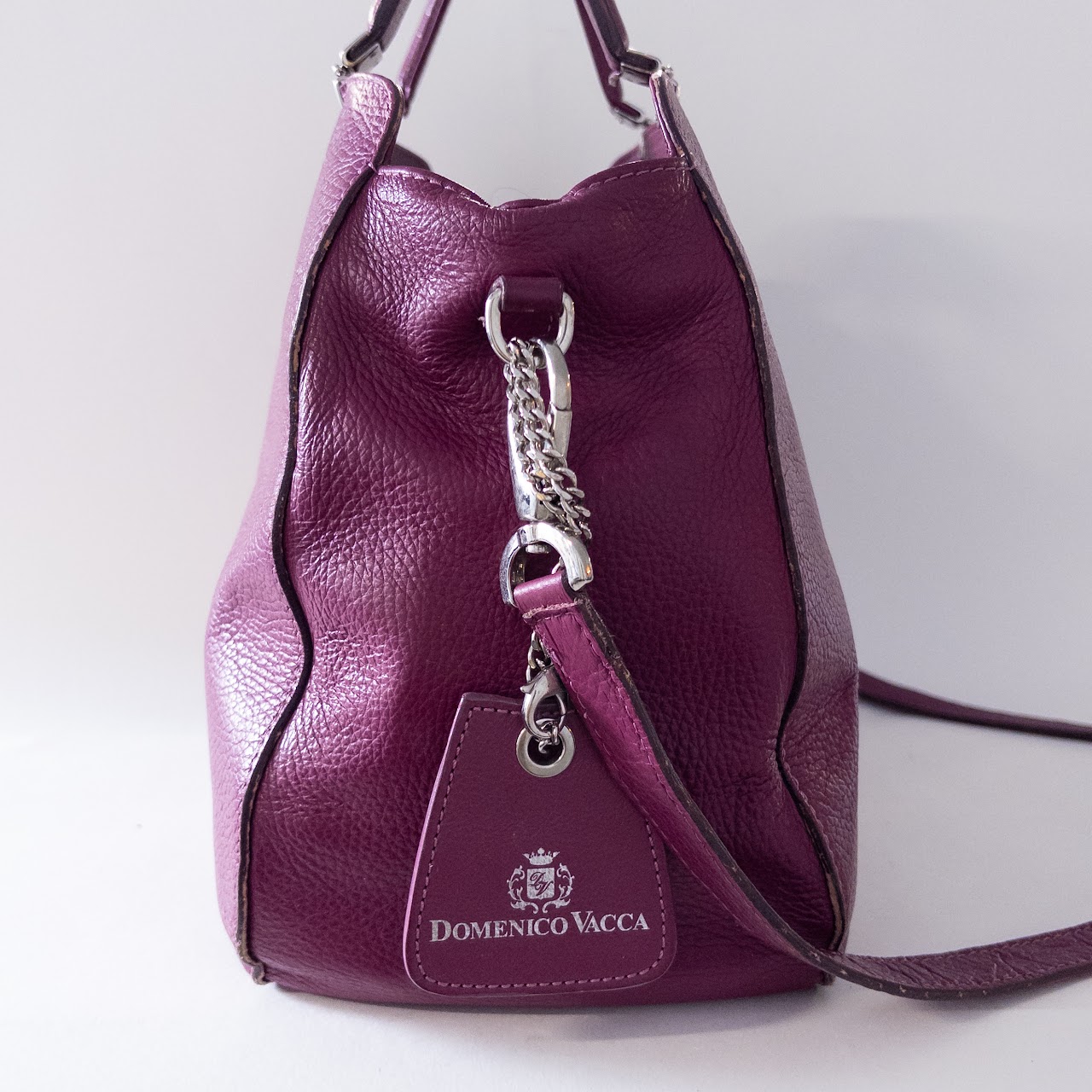 Domenico Vacca Purple Leather Shoulder Bag