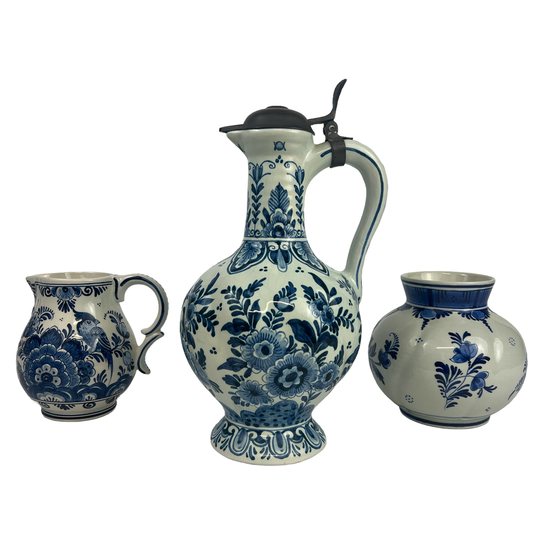 Delft Holland Hand Painted Pottery Trio