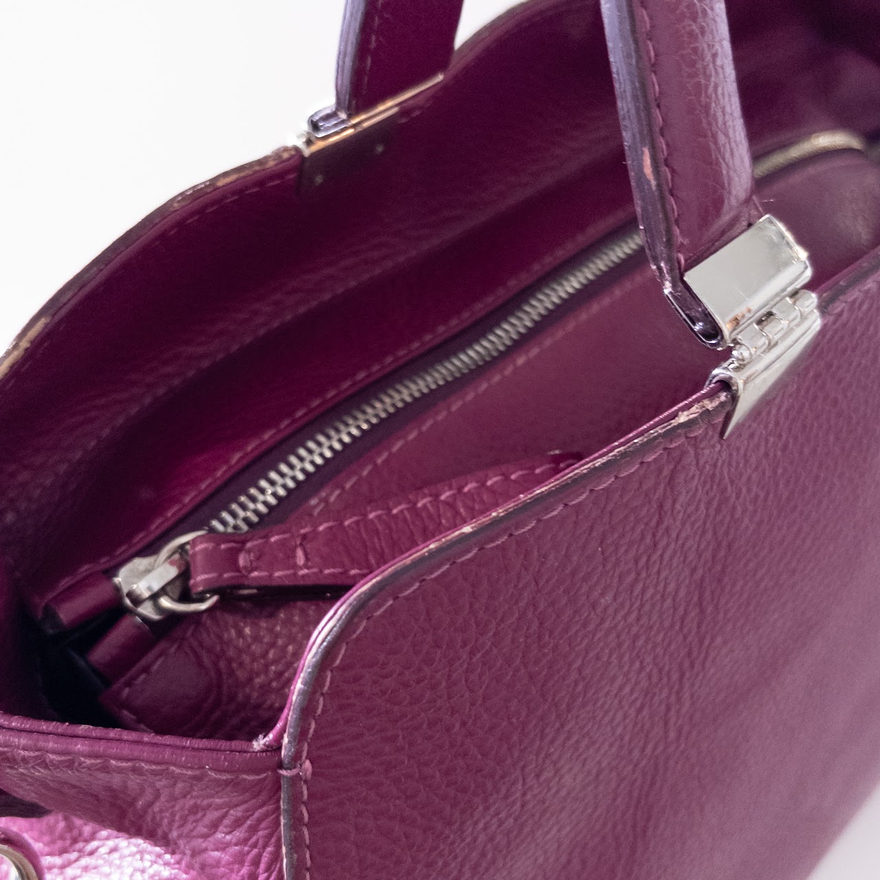 Domenico Vacca Purple Leather Shoulder Bag