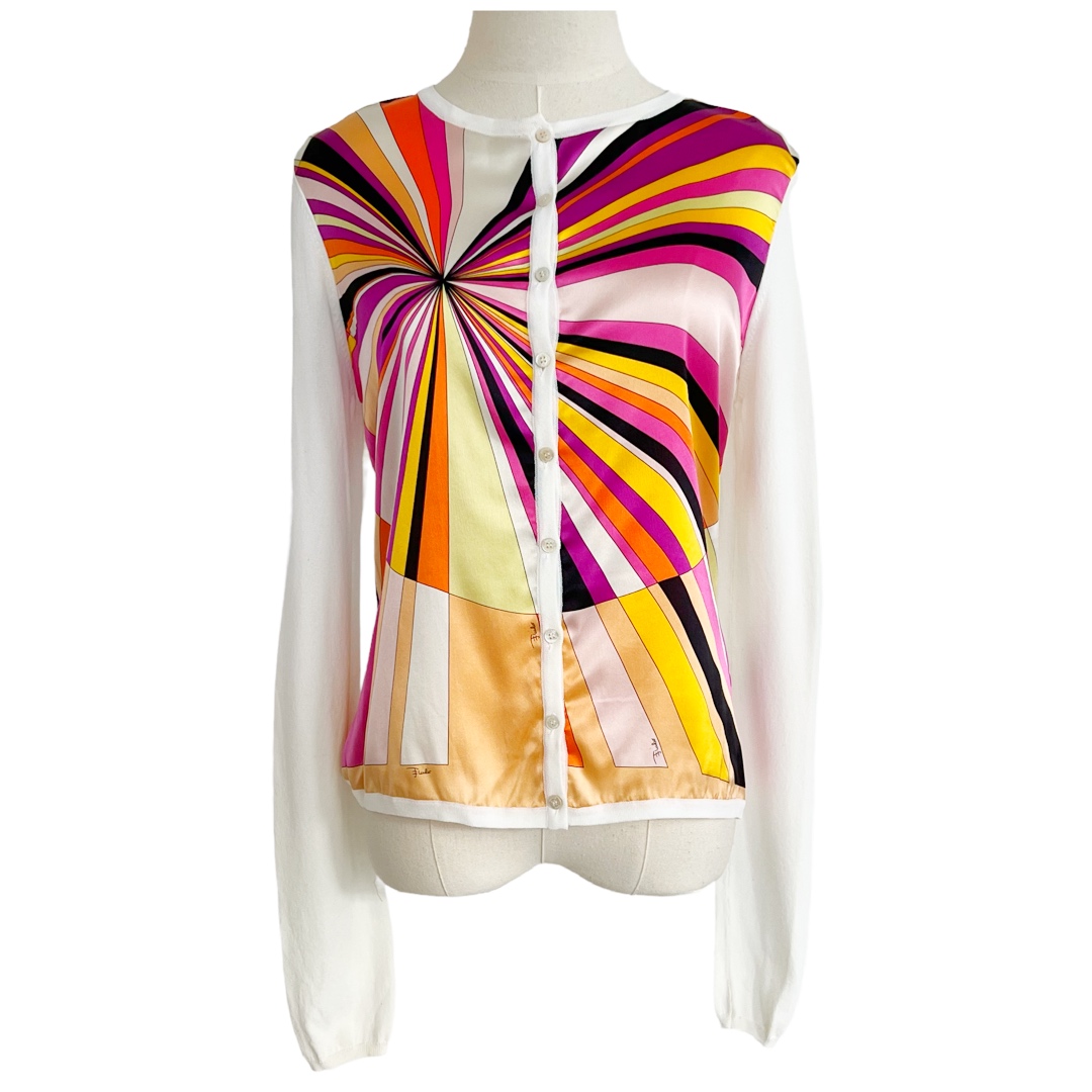 Emilio Pucci Silk Panel Button Front Blouse