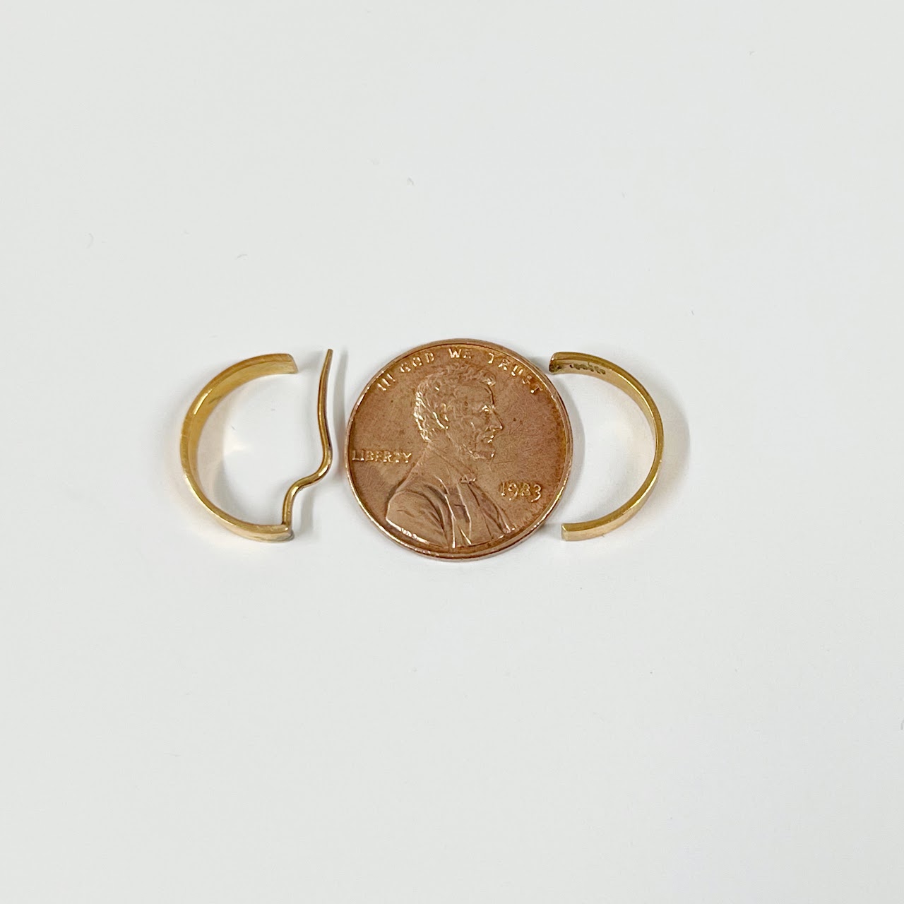 14K Gold Half Moon Earrings AS-IS