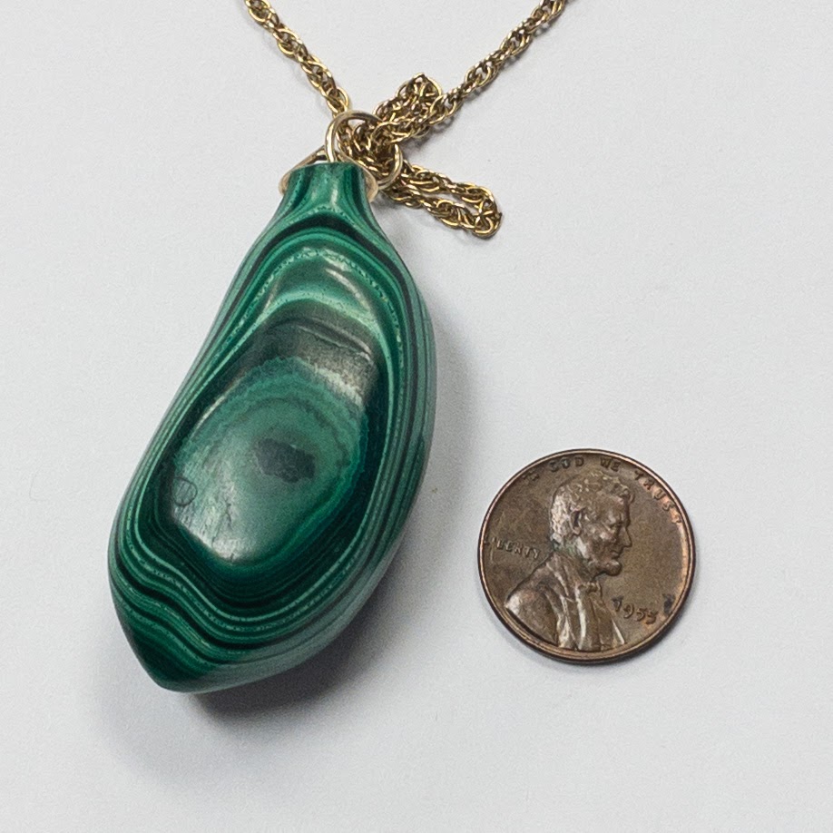 14K Gold & Malachite Pendant