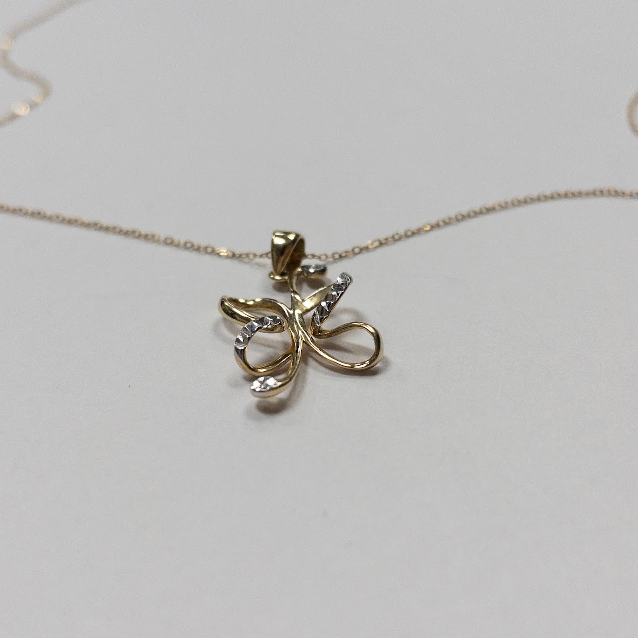 14K Gold Butterfly Pendant