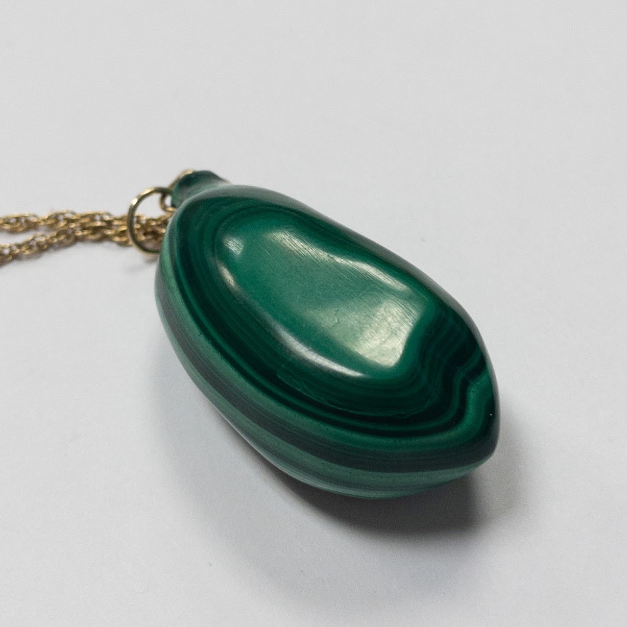 14K Gold & Malachite Pendant