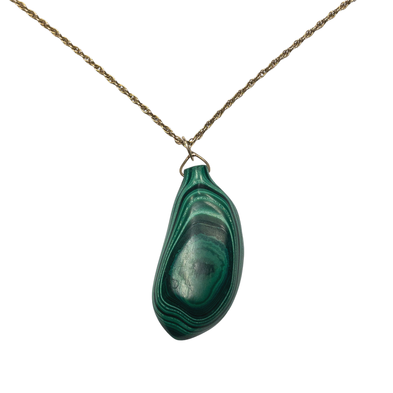 14K Gold & Malachite Pendant