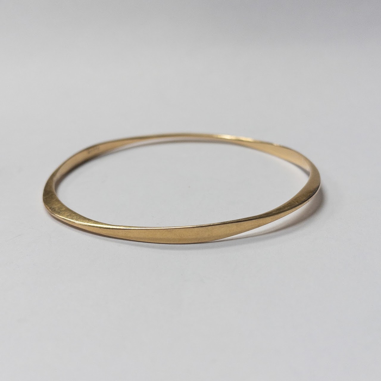 14K Gold Wavy Bangle