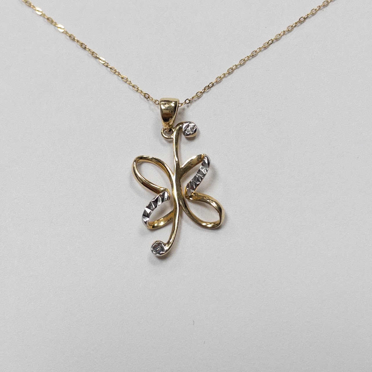 14K Gold Butterfly Pendant