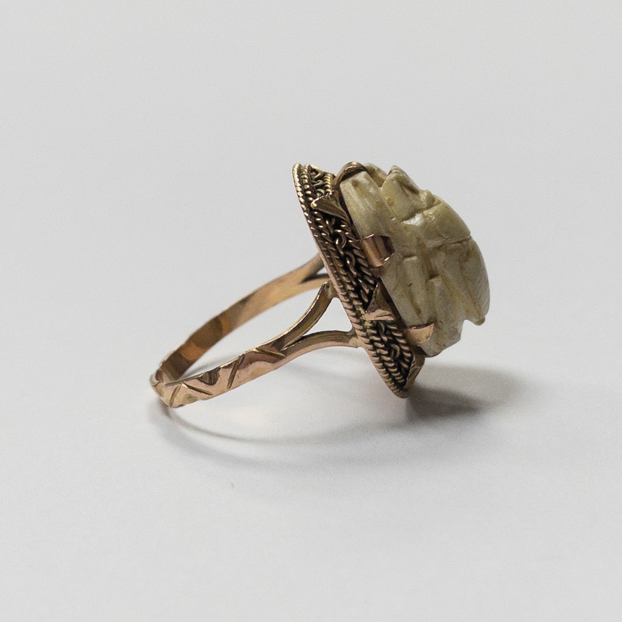 12K Gold Scarab Ring