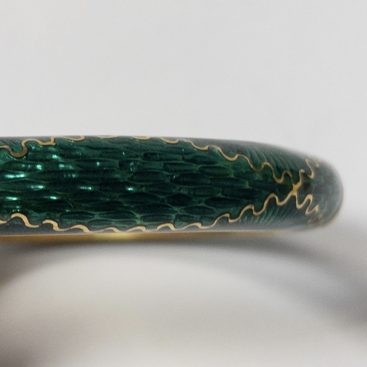 18K Gold & Green Enamel Bangle