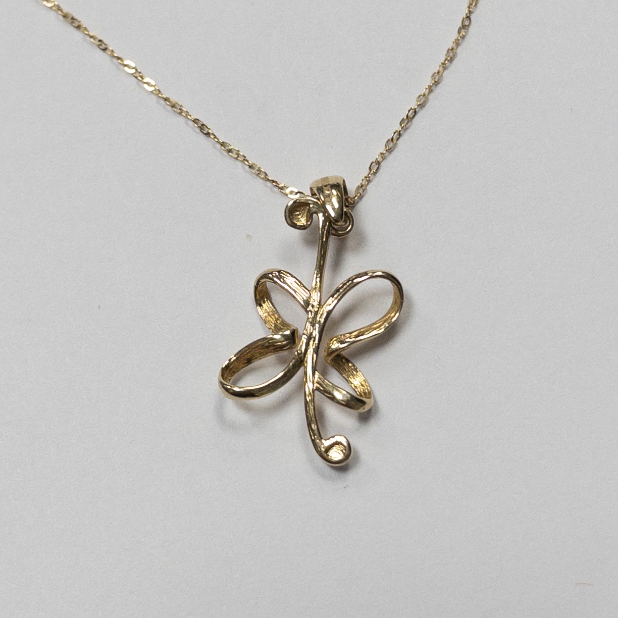 14K Gold Butterfly Pendant