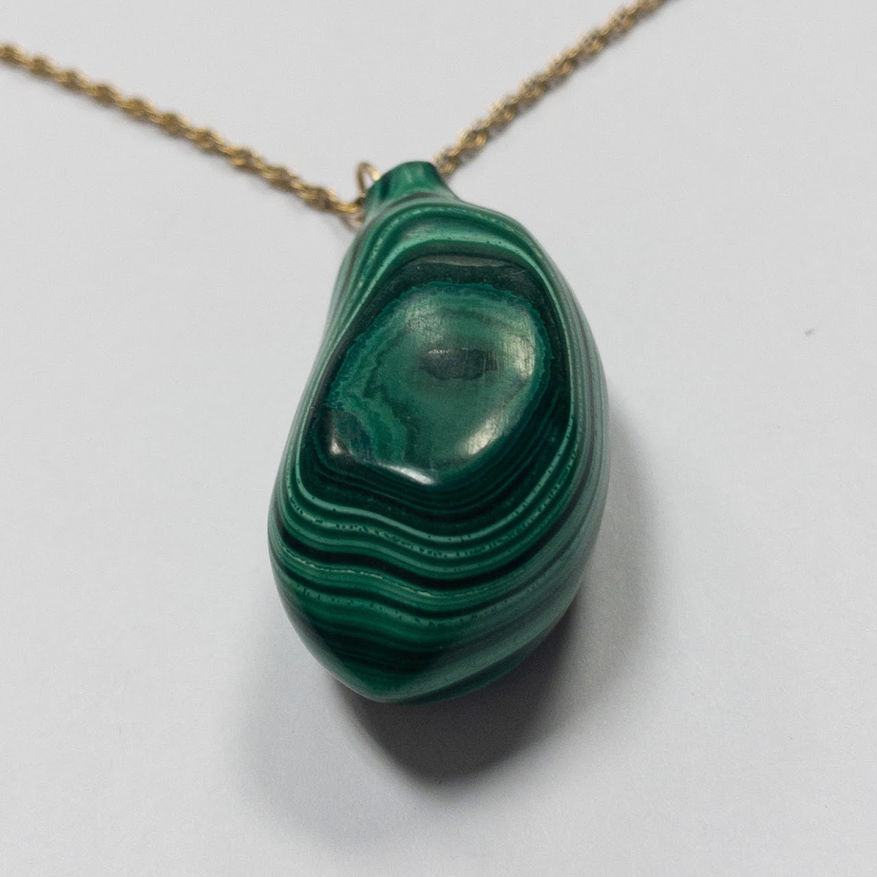 14K Gold & Malachite Pendant