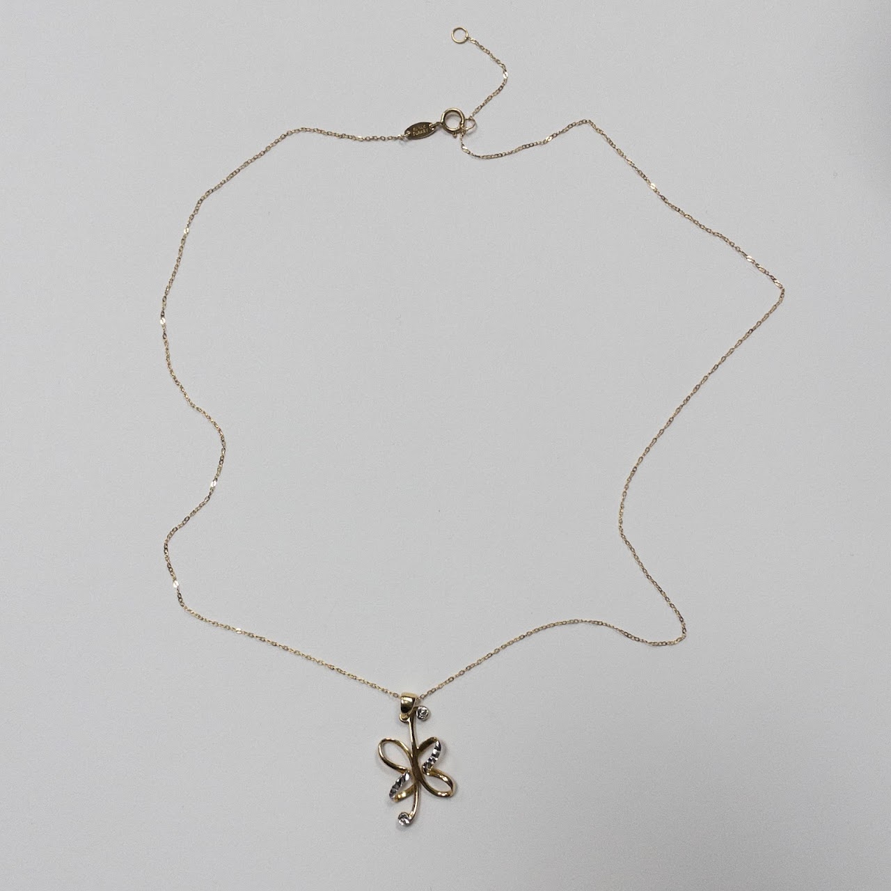 14K Gold Butterfly Pendant Necklace