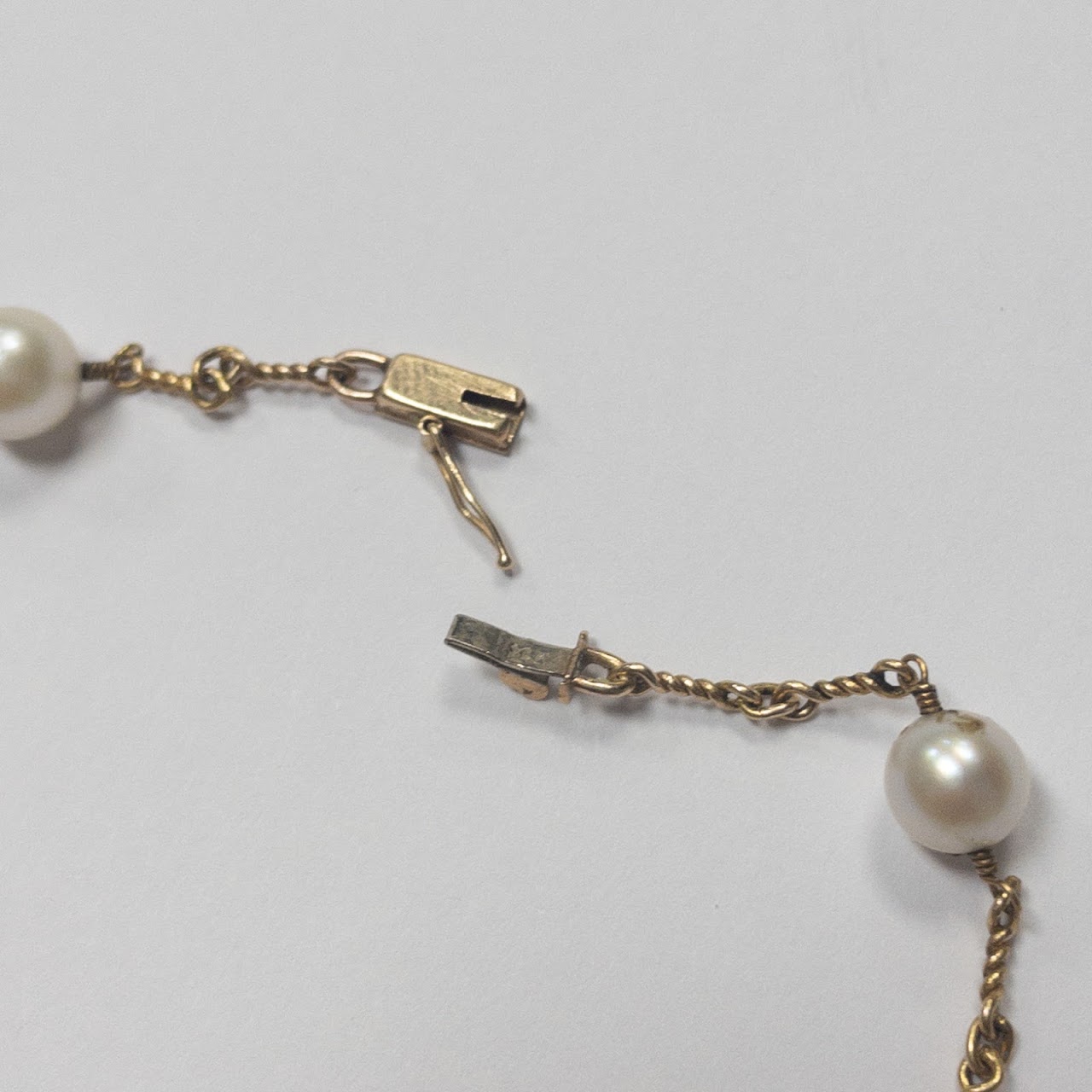 14K Gold & Pearl Station Necklace