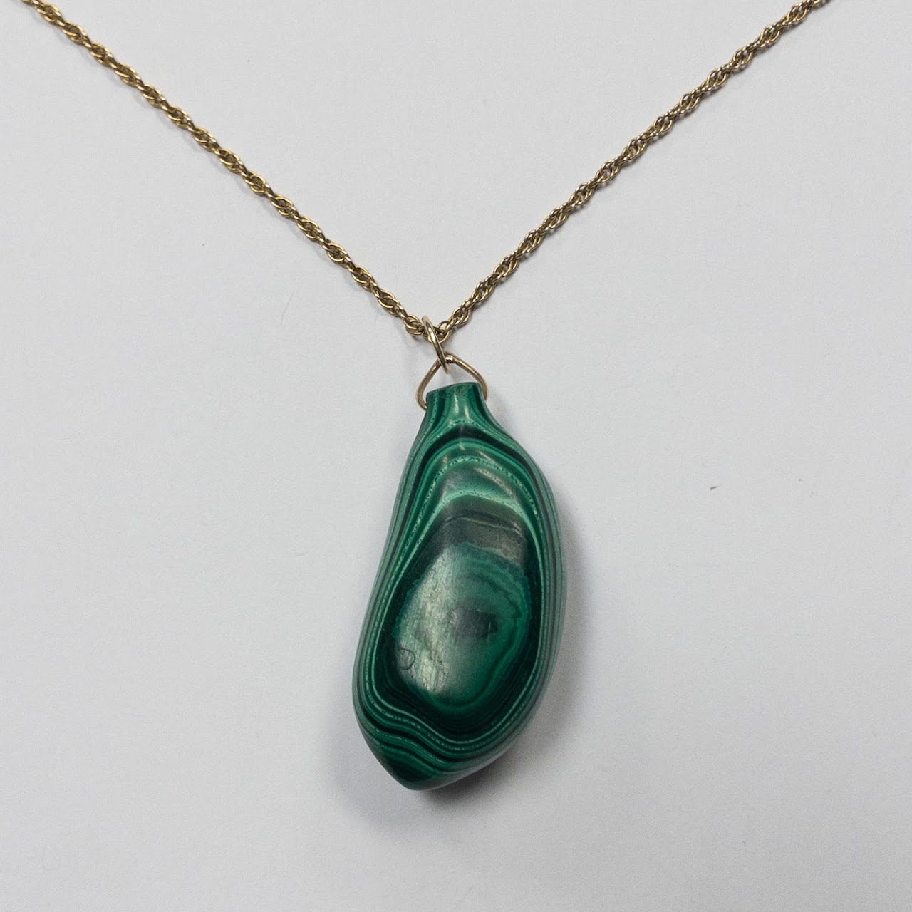 14K Gold & Malachite Pendant