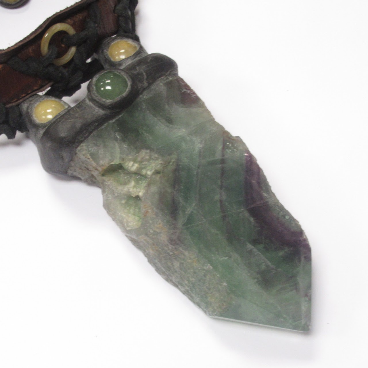 Fluorite & Leather Choker