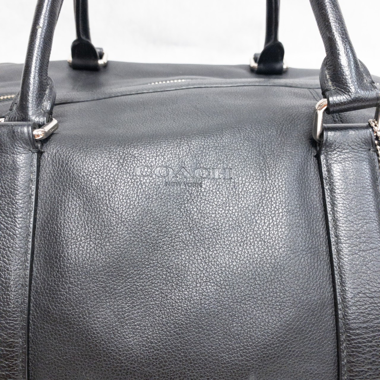 Coach Black Leather Duffel Bag