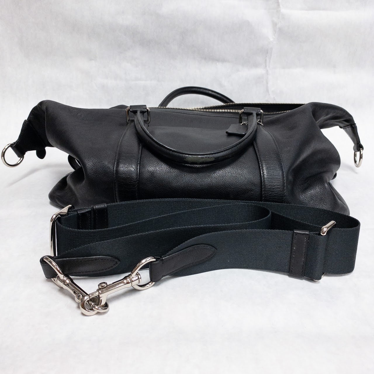 Coach Black Leather Duffel Bag