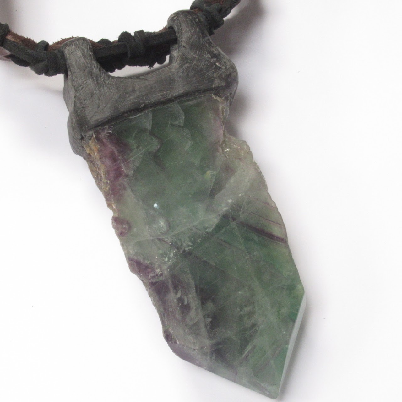 Fluorite & Leather Choker