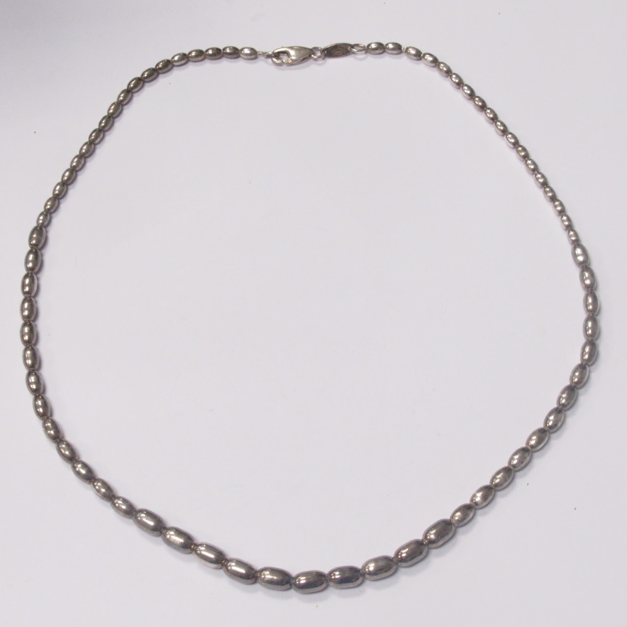 Sterling Silver Graduated Bead Necklace