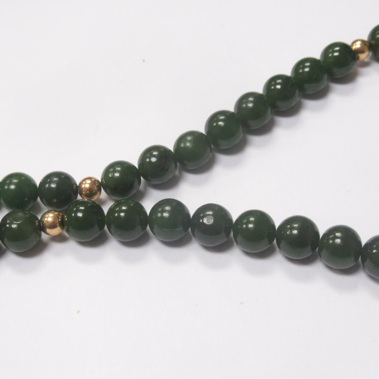 14K Gold Jade Bead Strand