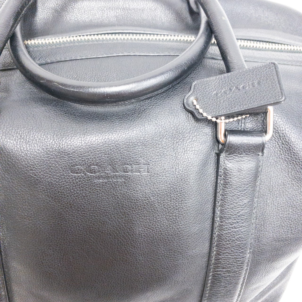 Coach Black Leather Duffel Bag