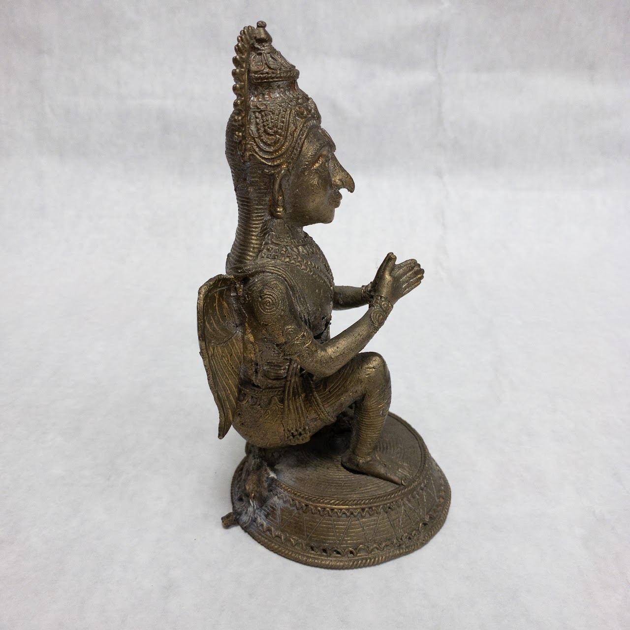 Anjali Mudra Garuda Metal Statue