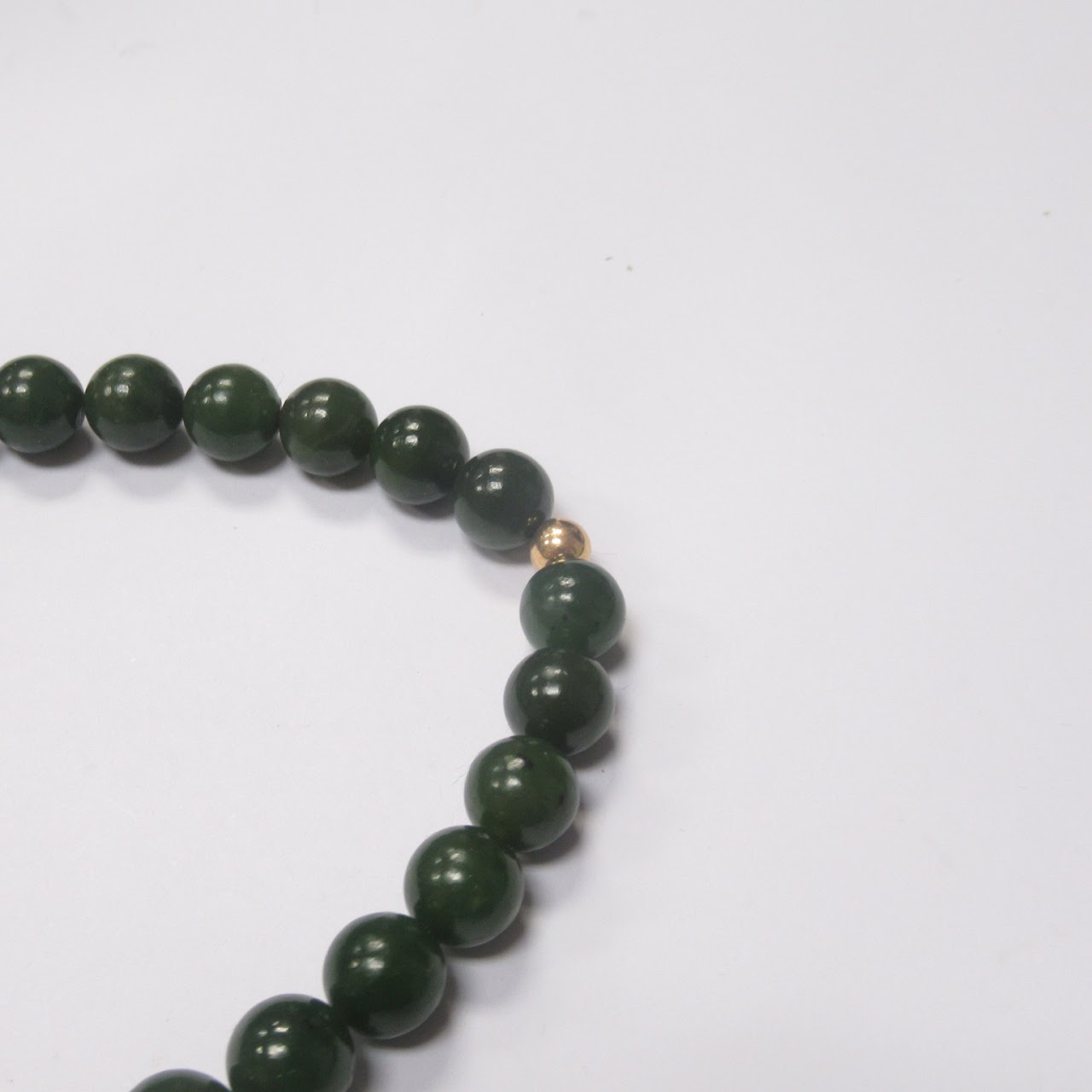 14K Gold Jade Bead Strand